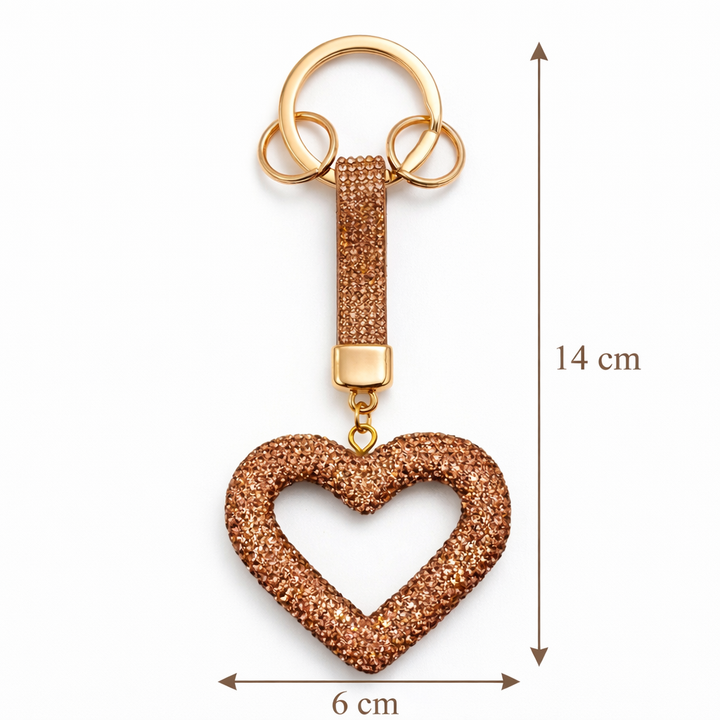 Sparkling Heart Charm Keychain (two colors) Petit Détail Lebanon