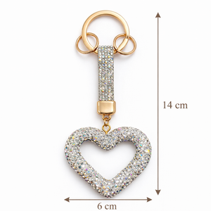 Sparkling Heart Charm Keychain (two colors) Silver Petit Détail Lebanon