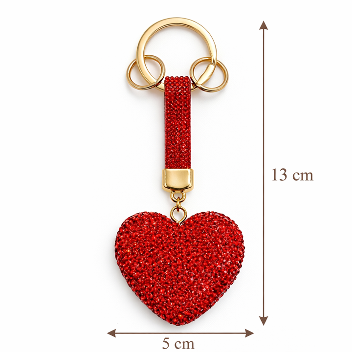 Sparkling Heart Charm Keychain Petit Détail Lebanon