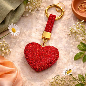 Sparkling Heart Charm Keychain Petit Détail Lebanon
