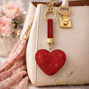 Sparkling Heart Charm Keychain Petit Détail Lebanon