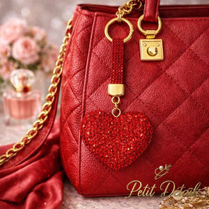 Sparkling Heart Charm Keychain Petit Détail Lebanon