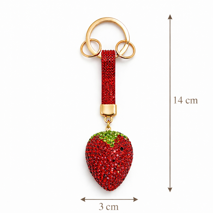 Strawberry Crystal Keychain Petit Détail Lebanon