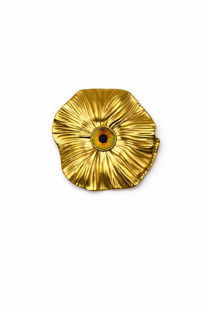 Surrealist Gold Eye Flower Brooch Petit Détail Lebanon