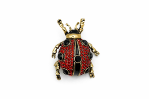 Vintage Pave Red Ladybug Brooch Default Title Petit Détail Lebanon