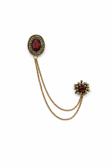 Vintage Style Ruby Chatelaine Collar Brooch Petit Détail Lebanon