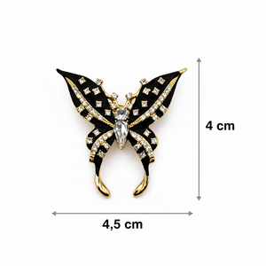 Vintage Style Black Enamel Swallowtail Butterfly Brooch Default Title Petit Détail Lebanon