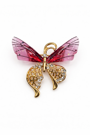 Whimsical Fairy Wing Butterfly Brooch Pink Petit Détail Lebanon